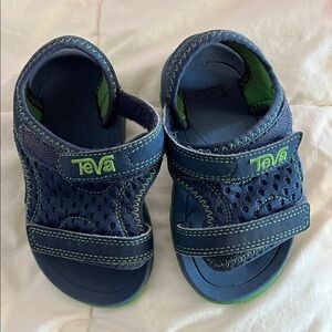 Teva Toddlet Navy with Green Accents Hook-and-Loop Sandals